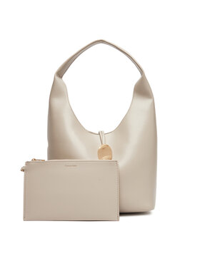 Calvin Klein Jeans Calvin Klein Jeans Táska Stone Lock Slouchy Small Shoulde LV04K3176G Ekru