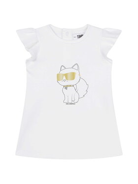 Karl Lagerfeld Kids Karl Lagerfeld Kids Sukienka codzienna Z92028/10P Biały Regular Fit