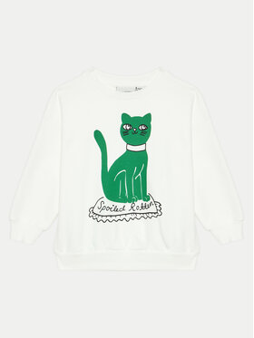 MINI RODINI Mini Rodini Felpa Cat 2472012110 Bianco Regular Fit