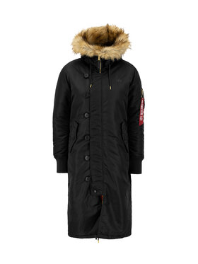 Alpha Industries Alpha Industries Kurtka zimowa Long Fishtail Field Jacket Women Czarny Regular Fit