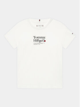 Tommy Hilfiger Tommy Hilfiger T-Shirt KG0KG07256 D Biały Regular Fit
