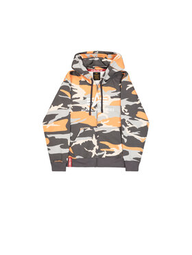 Alpha Industries Alpha Industries Bluza Basic Camo Puff Print Zip Hoodie Pomarańczowy Regular Fit