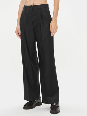 Tommy Hilfiger Tommy Hilfiger Παντελόνι υφασμάτινο WW0WW39707 Μαύρο Wide Leg