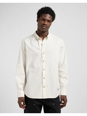 Lee Lee Koszula NO POCKET BUTTON DOWN Beżowy Relaxed Fit