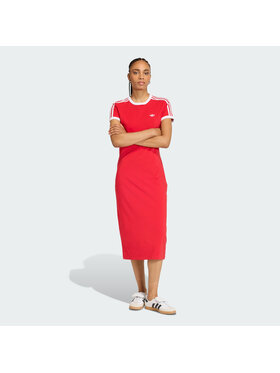 adidas adidas Sukienka codzienna 3 STRIPES DRESS (SLIM) Czerwony Slim Fit