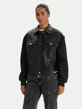 Karl Lagerfeld Jeans Karl Lagerfeld Jeans Geacă din imitație de piele B1W15027 Negru Regular Fit