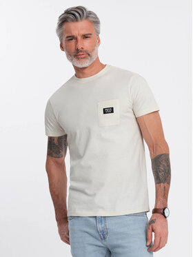 Ombre Ombre T-Shirt OM-TSCT-0109 Écru Classic Fit