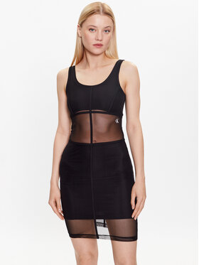 Calvin Klein Jeans Calvin Klein Jeans Každodenné šaty WJ221463 Čierna Slim Fit