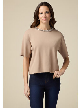 Oltre Oltre Cardigan M266J004999N002 Écru Boxy Fit
