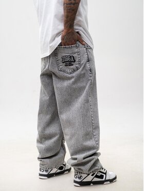 Jigga Wear Jigga Wear Jeansy Szerokie luźne lata 90 Y2K 130750 Szary Baggy Fit
