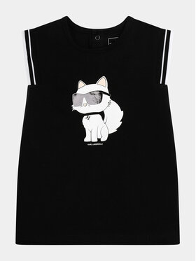 Karl Lagerfeld Kids Karl Lagerfeld Kids Sukienka codzienna Z30118 M Czarny Regular Fit