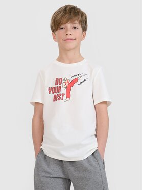 4F 4F T-Shirt 4FJRSS25TTSHM2643-11S Biały Regular Fit