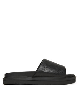 Calvin Klein Jeans Calvin Klein Jeans Šľapky Flat Molded Slide Sandal Lth YM0YM01225 Čierna