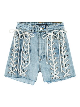 MissDenim MissDenim Szorty jeansowe All Tied Up Beżowy Regular Fit