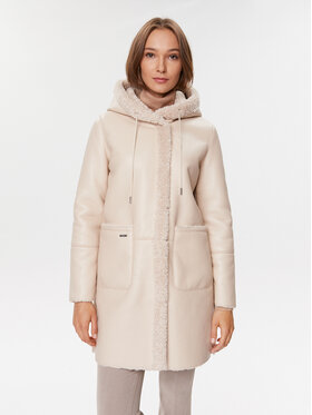 Guess Guess Cappotto in shearling W3BL52 WFSF0 Écru Regular Fit