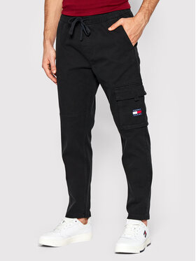 Tommy Jeans Tommy Jeans Spodnie materiałowe Dobby Cargo DM0DM13389 Czarny Regular Fit