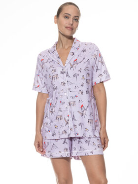 Mey Mey Piżama 1240062 Fioletowy Regular Fit