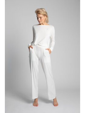 LaLupa  LaLupa Spodnie piżamowe LA028 Biały Comfortable Fit