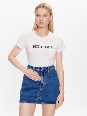 Tommy Hilfiger Tommy Hilfiger Tricou WW0WW38872 Écru Slim Fit