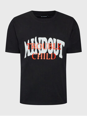 Mindout Mindout Tričko Unisex Trouble Child Čierna Oversize