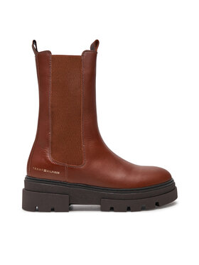 Tommy Hilfiger Tommy Hilfiger Μποτάκια με λάστιχο Monochromatic Chelsea Boot FW0FW06730 Καφέ