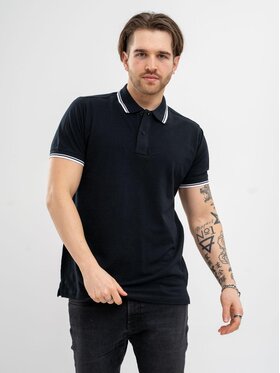 Jigga Wear Jigga Wear Polo Koszulka Polo Z Krótkim Rękawem Męska Czarna Jigga Wear Classic Stripe M Czarny Regular Fit