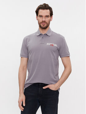 Napapijri Napapijri Тениска с яка и копчета E-Aylmer NP0A4HTN Сив Regular Fit