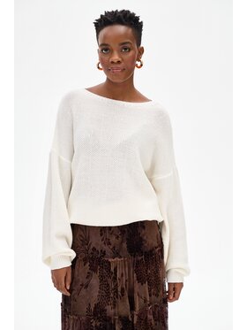 blue shadow blue shadow Sweter Fera Écru Regular Fit