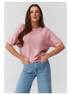 Makadamia Makadamia Sweter C45 Różowy Loose Fit
