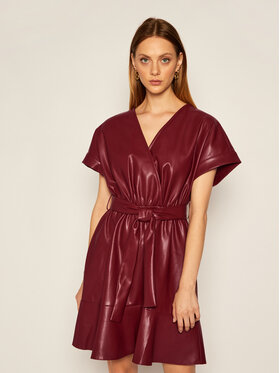 Silvian Heach Silvian Heach Сукня зі штучної шкіри Blowout PGA20214VE Бордовий Regular Fit
