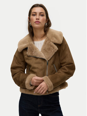 Vero Moda Vero Moda Báránybőr kabát Peggy 10290150 Barna Regular Fit