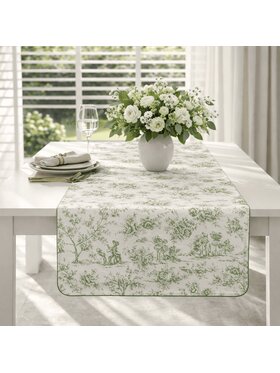 Roseberry Home Roseberry Home Bieżnik Toile de Jouy Green Zielony