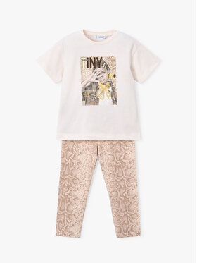 Mayoral Mayoral Комплект тишърт и клин 3727 Бежов Regular Fit