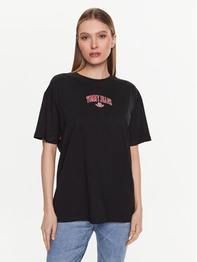Tommy Jeans Tommy Jeans Póló Varsity Prep DW0DW15439 Fekete Oversize