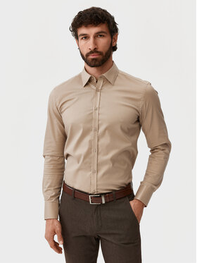 Evenemen Evenemen Koszula Punto G2 Beżowy Slim Fit