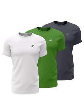 4F 4F Komplet 3 t-shirtów 4FWSS24TTSHM1895-90S Kolorowy Regular Fit