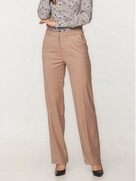 Willsoor Willsoor Spodnie materiałowe 68142 Beżowy Regular Fit