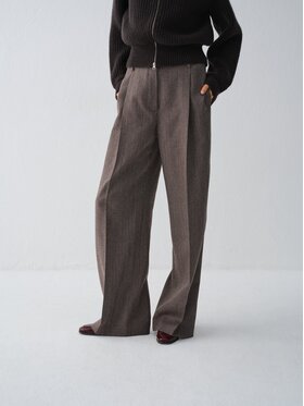 La Mania La Mania Spodnie garniturowe LOE Brązowy Basic Fit