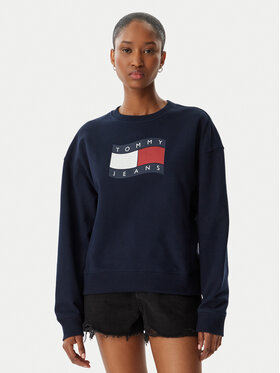 Tommy Jeans Tommy Jeans Bluza Wavy Flag DW0DW22742 Granatowy Boxy Fit