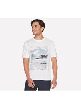 Skechers Skechers T-Shirt MTS371-WHT Biały Regular Fit