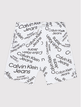 Calvin Klein Jeans Calvin Klein Jeans Športové kraťasy Logo IB0IB01179 Biela Relaxed Fit