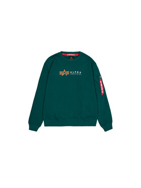 Alpha Industries Alpha Industries Bluza Alpha Label Sweatshirt Zielony Regular Fit