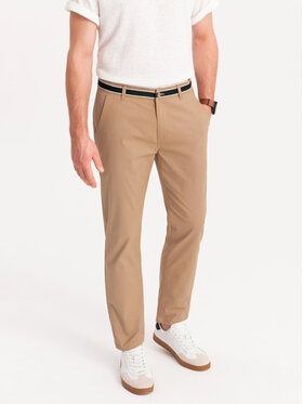 Ombre Ombre Chinosy OM-PACP-0118 Beżowy Regular Fit