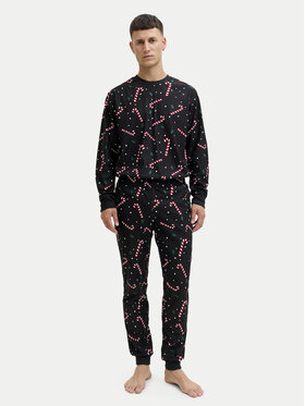 Jack & Jones Jack & Jones Pijama Tristan 12285375 Negru Loose Fit