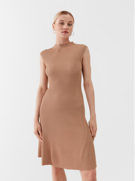 Guess Guess Kleid für den Alltag W3YK20 Z2U00 Beige Slim Fit