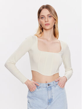 Edited Edited Bluse Merian EDT6760001 Écru Slim Fit