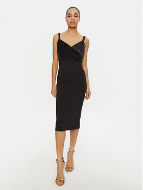 Rinascimento Rinascimento Коктейлна рокля CFC0019703002 Черен Slim Fit
