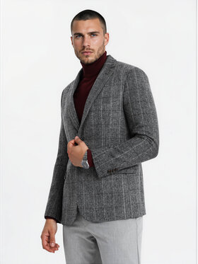 Ombre Ombre Marynarka M166 Szary Regular Fit