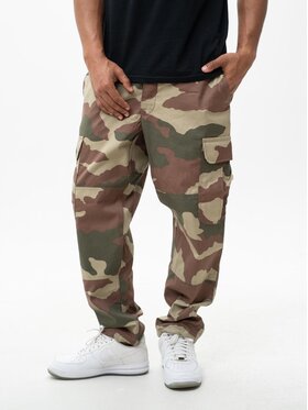 Jigga Wear Jigga Wear Spodnie cargo Spodnie Bojówki Rip-Stop Taktyczne Outdoor Militarne Moro Męskie Zielone Brązowe Camo M Khaki Regular Fit