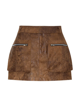 Magda Matyja Magda Matyja Spódnica mini RODEO SKIRT Brązowy Fitted Fit
